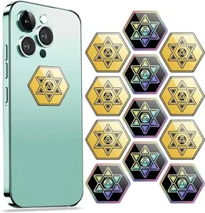 EMF Protection Anti-Radiation Quantum Shield for Phone, Airpods, Fridge, and Laptop,Cell Phone Protection Stickers-Gold 6 Pcs & Black 6 Pcs Phone Sticker from All Phones/Tablets/Laptops/Computer/WiFi... All Devices 12 Pcs
