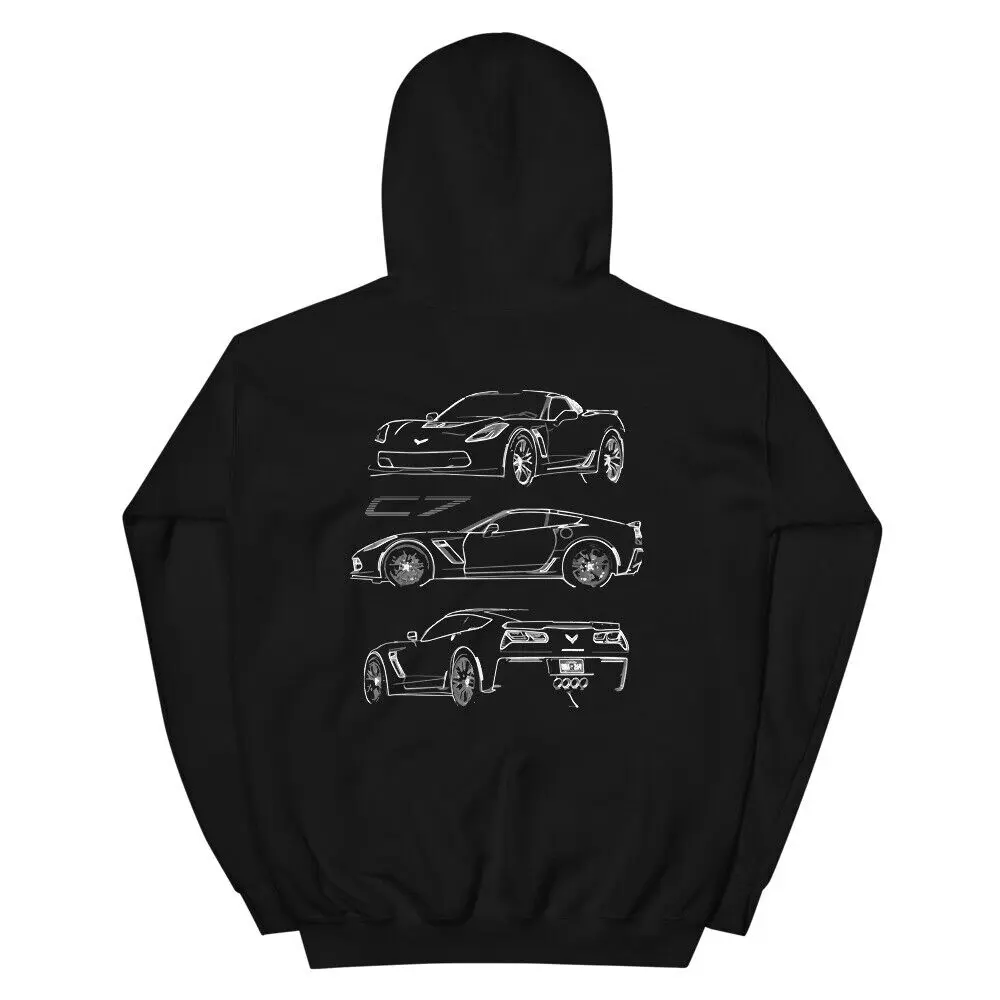 2015 Corvette C7 Z06 Coupe Custom Outline Art Unisex Hoodie, Trending shirt for men, women