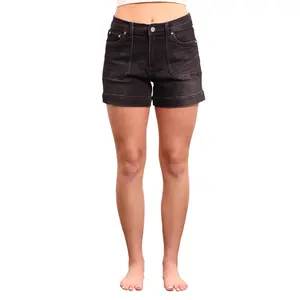 The Lexie by Ava Lane Mid-Rise Black Denim Shorts