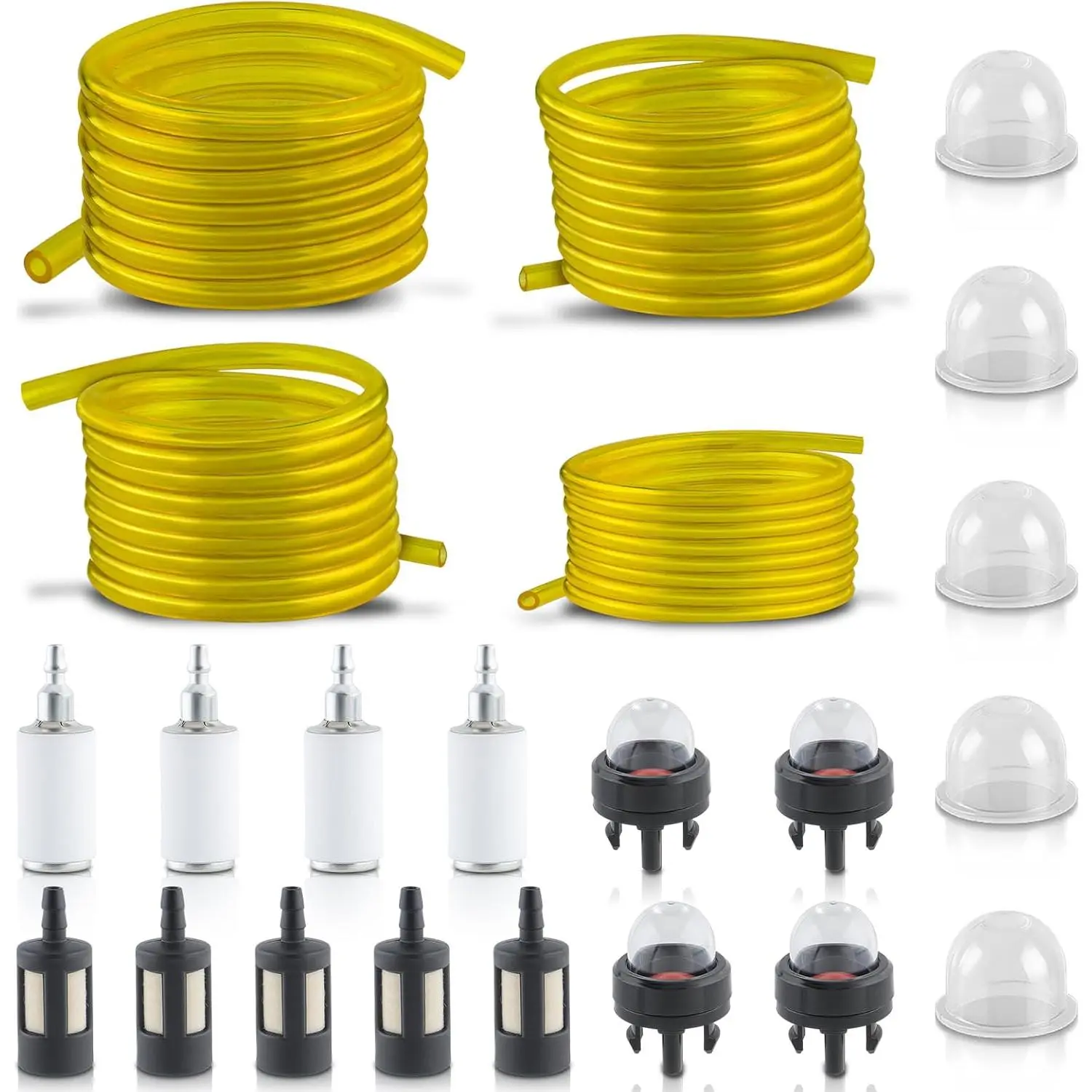 4 Sizes 16 Feet Fuel Line Hose Fit for Zama for for for for Trimmer Blower with Snap in Primer Bulb, Primer Bulb, Fuel