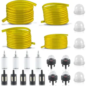 4 Sizes 16 Feet Fuel Line Hose Fit for Zama for for for for Trimmer Blower with Snap in Primer Bulb, Primer Bulb, Fuel