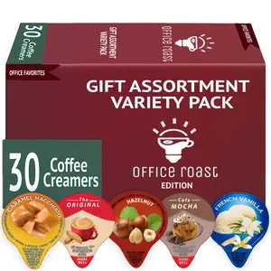 Office Roast Variety Pack Creamers Liquid Creamer Singles Gift Assortment Box 30 Singles No Refrigeration French Vanilla Cafe Mocha Original Hazelnut Caramel Macchiato