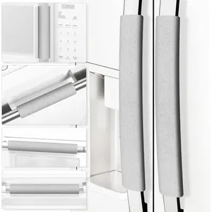 Refrigerator Handle Covers Set of 6 Trimmable Washable Appliances Handle Protectors Light Grey Kitchen Decor Accessories