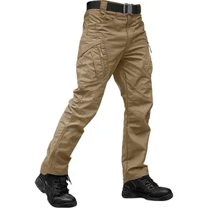 Men's Tactical Pants Waterproof Hiking Work Pants for Men Construction Stretch Cargo Trousers 9 Pockets