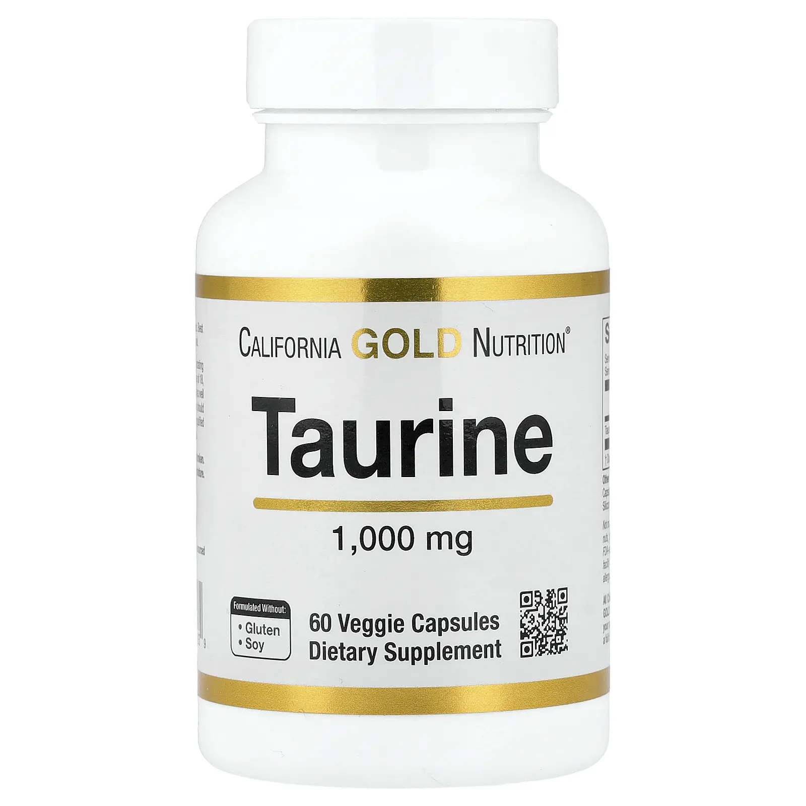 California Gold Nutrition Taurine, 1,000 mg, 60 Veggie Capsules