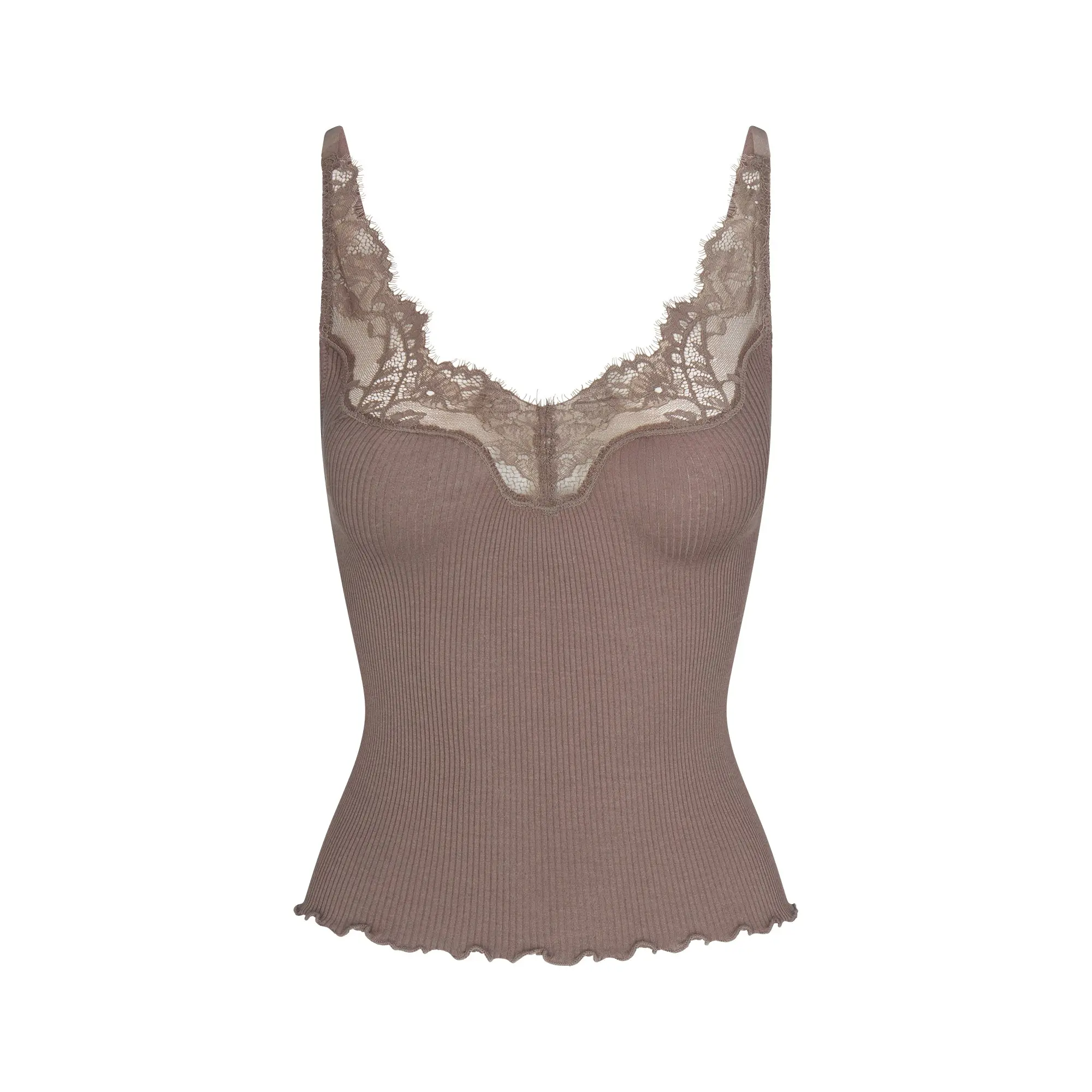 SKIMS RIB KNIT LACE CAMI