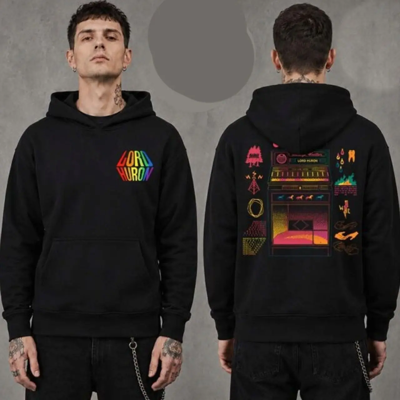 Lord Huron Cosmic Selector Tour 2026 Merch Rainbow Hoodie DVD