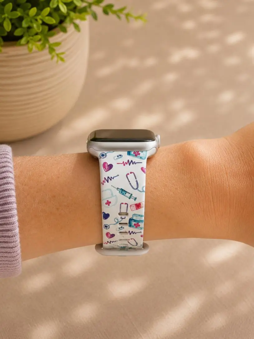 Cute Medical Watch Band | Nurse Silicone Watch Strap | Healthcare Worker Watch Band | RN Watch Accessory