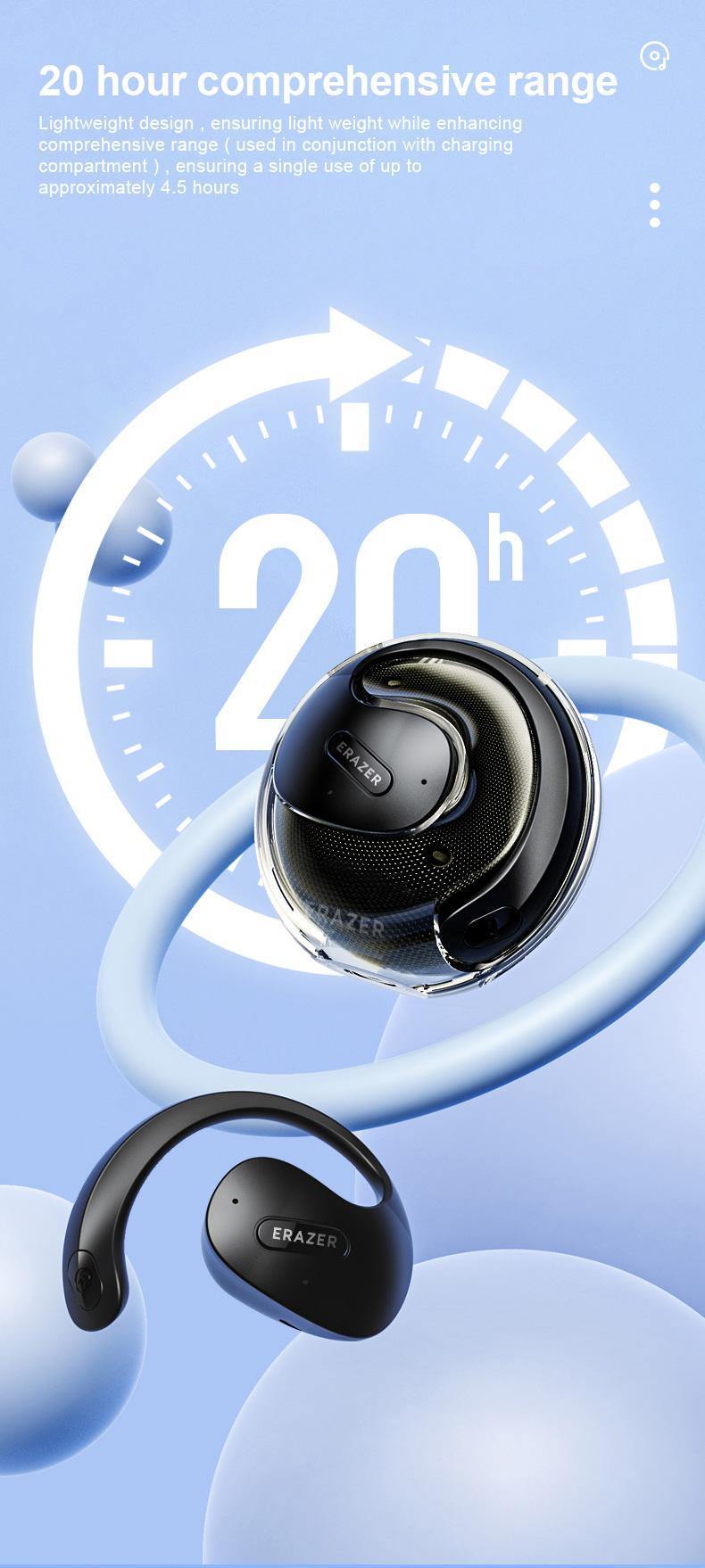 ERAZER X15 Pro Over the Ear Wireless Earbuds – Beige, Black, Purple