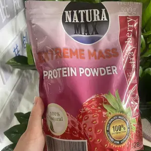 Natura Max Extreme Mass Protein Powder 500g - 100% Natural Strawberry Flavor for Muscle Growth & Recovery - Healthcare Dietary Supplement