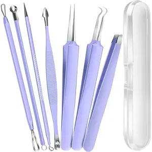 Pimple Popper Tool Kit and Blackhead Remover Tools, Ingrown Hair Tweezers, Professional Blackhead Extractor Pimple Extractor Comedone Extractor, Black Head Remover for Face springtok