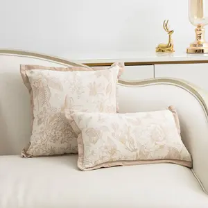 Floral Embroidered Cushion Cover, 1 Count Throw Pillow Cover without Filler, Household Decoration Supplies for Home Living Room Bedroom