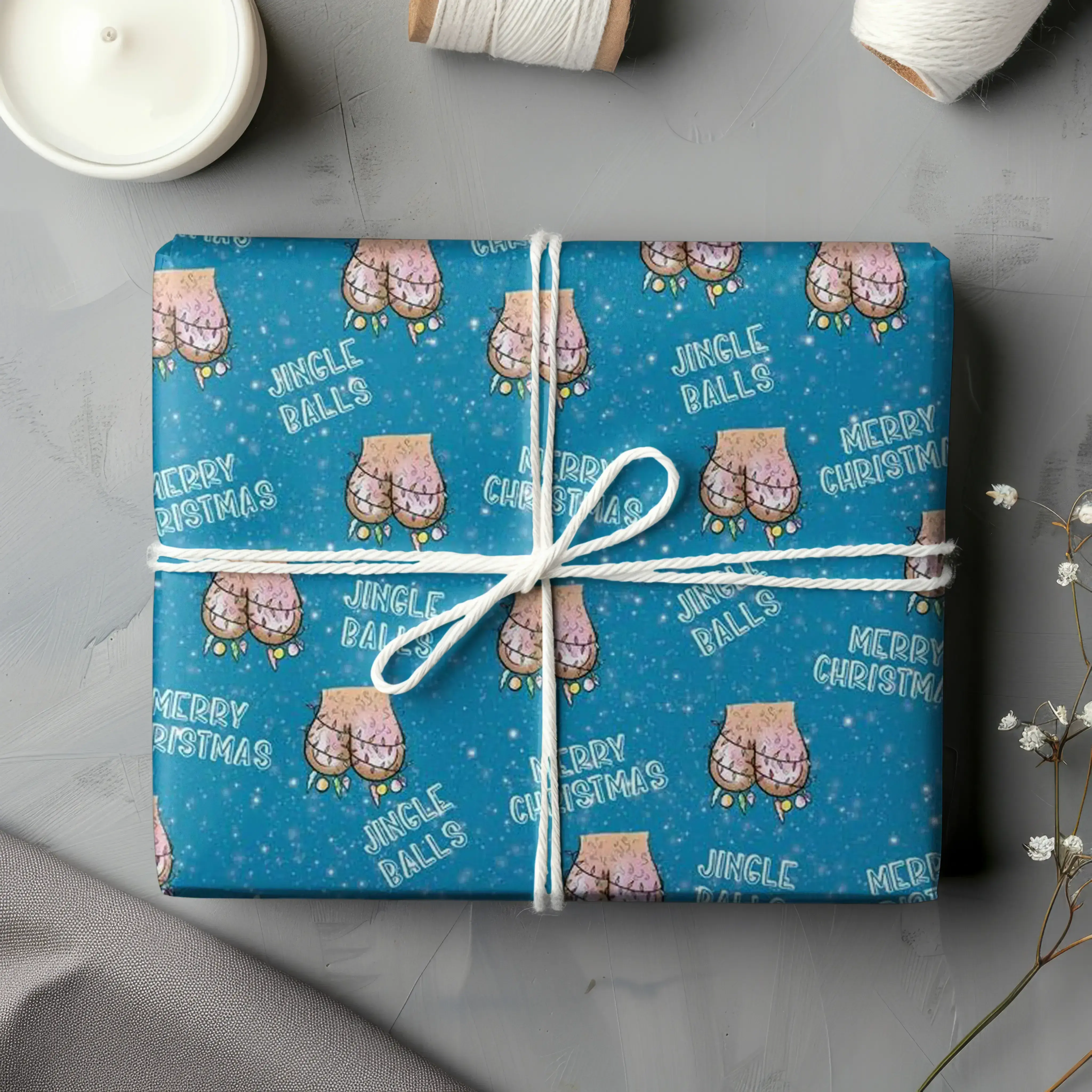 [Wrapping Paper]  Rude Wrapping Paper for Adults Cheeky Designs for Funny Holiday Gifts, Birthdays, or Anniversary Surprises