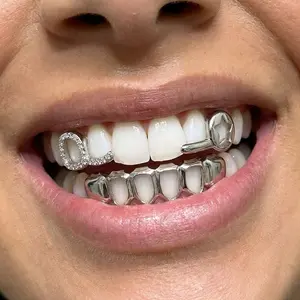 Trendy Rhinestone Hip-Hop Grillz, Star Heart Design, Street Style Tooth Decoration, Fashionable Dental Accessory