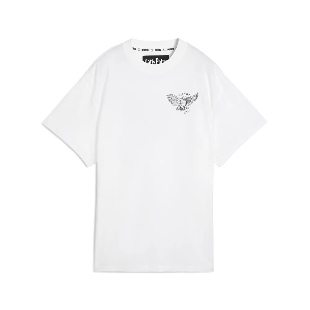 PUMA Womens Hoops X Harry Potter Crew Neck Short Sleeve Casual Tops Casual - White