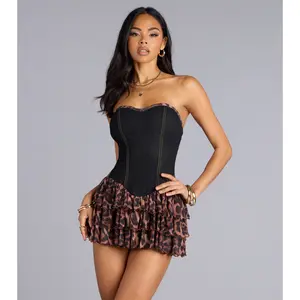 Wild Streak Denim Corset Romper Wild Streak Denim Corset Romper