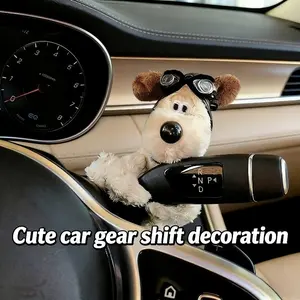 New Cute Puppy Car Gear Shift & Wiper Decoration, Soft Plush Dog Automatic Shift Knob Cover, Universal Fits Most Car Models, Protective Auto Interior Accessory for Gear Lever, Car Accessories, Cute Car Decor for Women Teen Girls