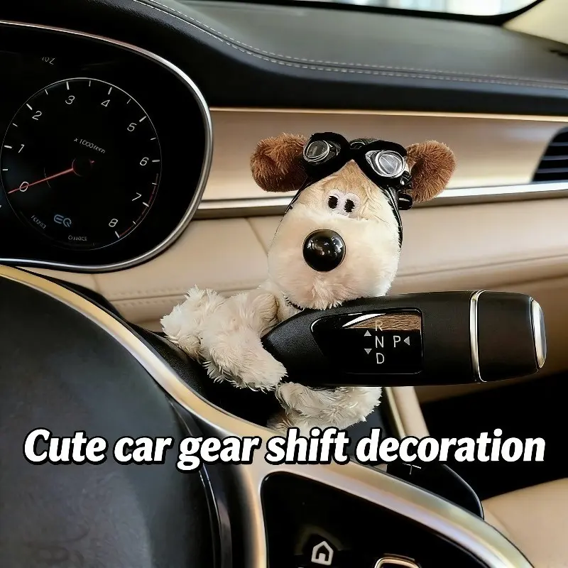 New Cute Puppy Car Gear Shift & Wiper Decoration, Soft Plush Dog Automatic Shift Knob Cover, Universal Fits Most Car Models, Protective Auto Interior Accessory for Gear Lever, Automotive Car Accessories, Cute Car Decor for Women Teen Girls