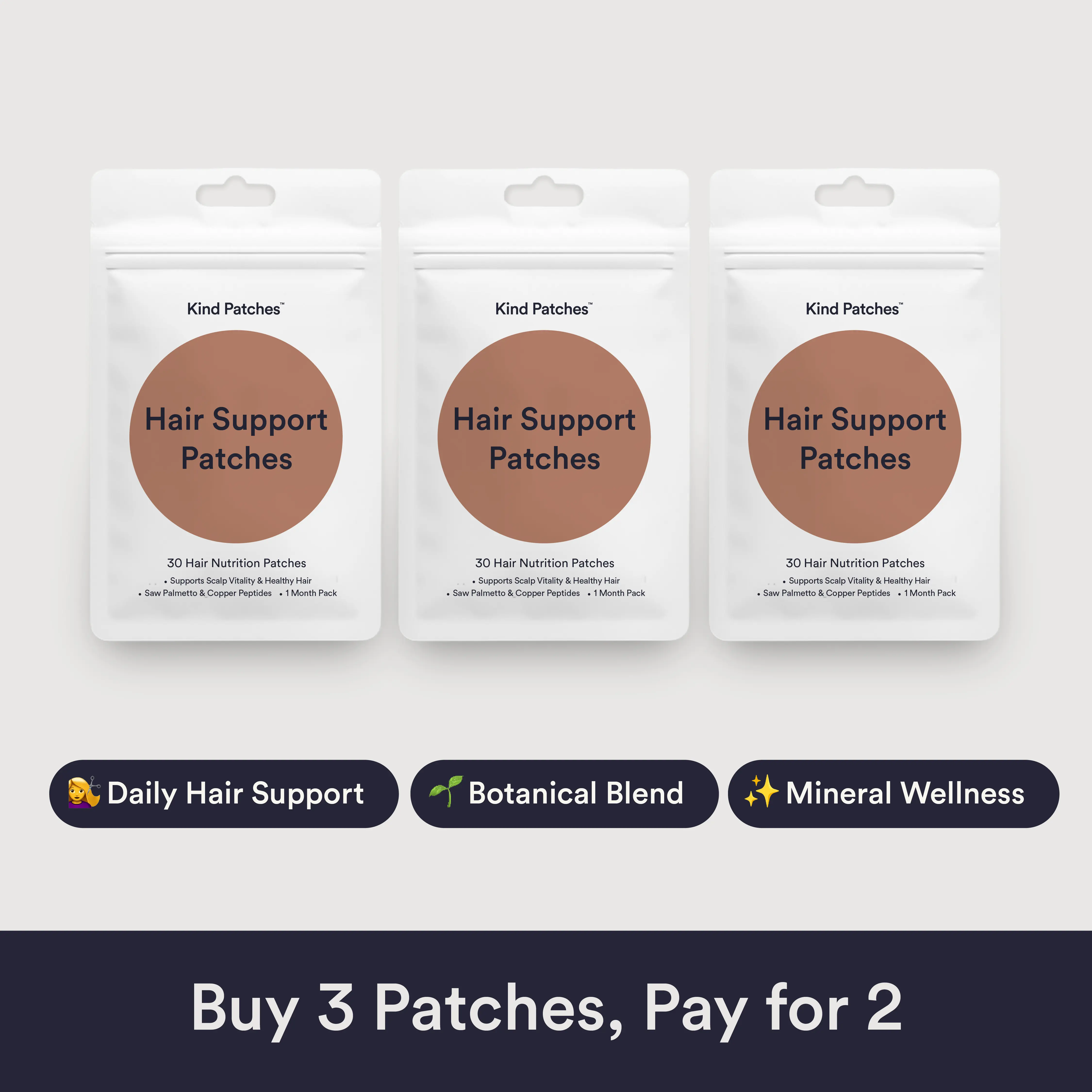 3 Packs of Hair Support Patches 