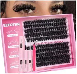 DIY Lash Extension Kit Fluffy Mink Cluster Lashes Kit Natural Volume Eyelashes Extensions  Eyelash Extensions Makeup