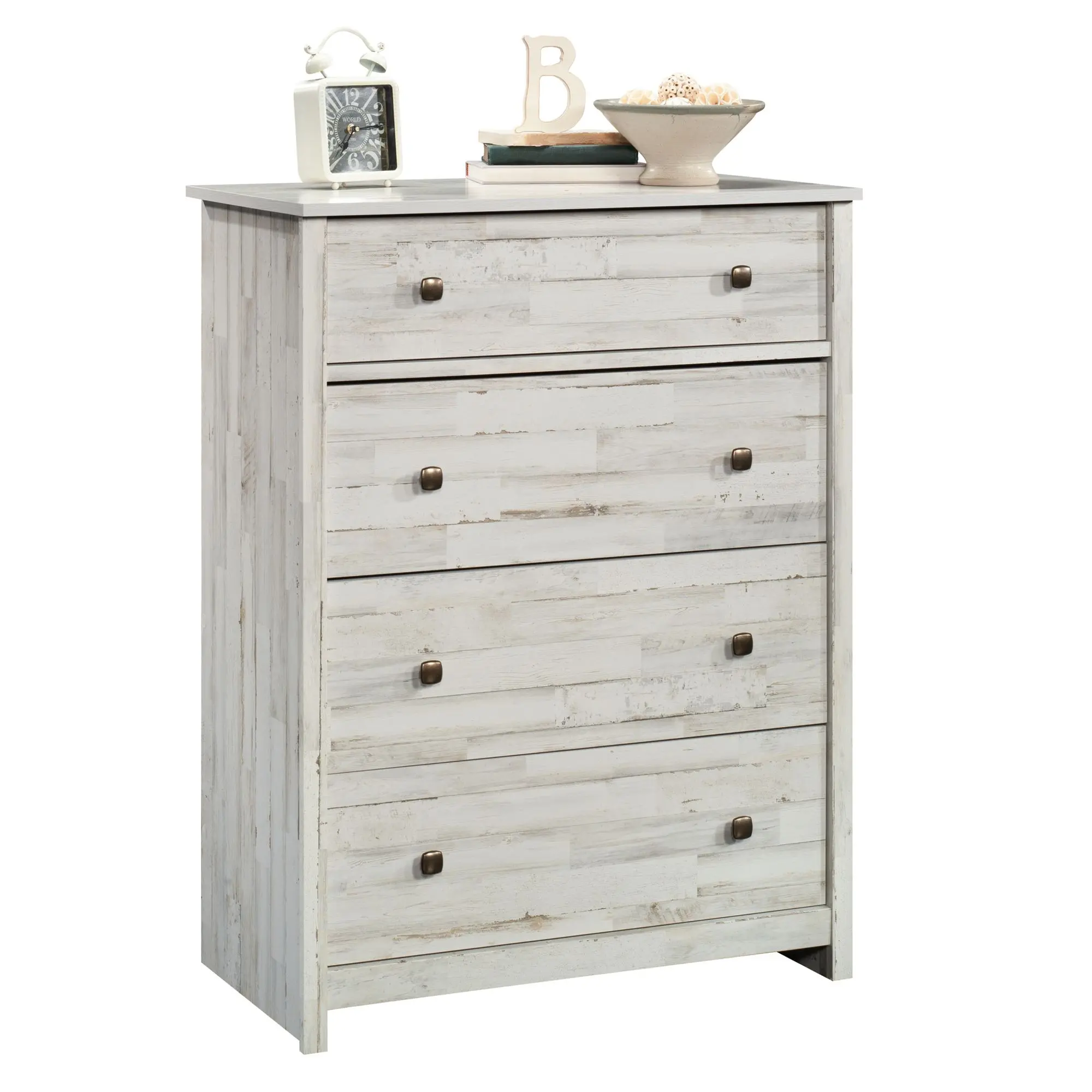 Sauder River Ranch 4-Drawer Chest - Rustic Indoor Cabinet, Smooth Metal Runners, Spacious Storage, 31.81" x 17.87" x 42.21", Assembly Required, Ideal for Bedrooms & Living Areas
