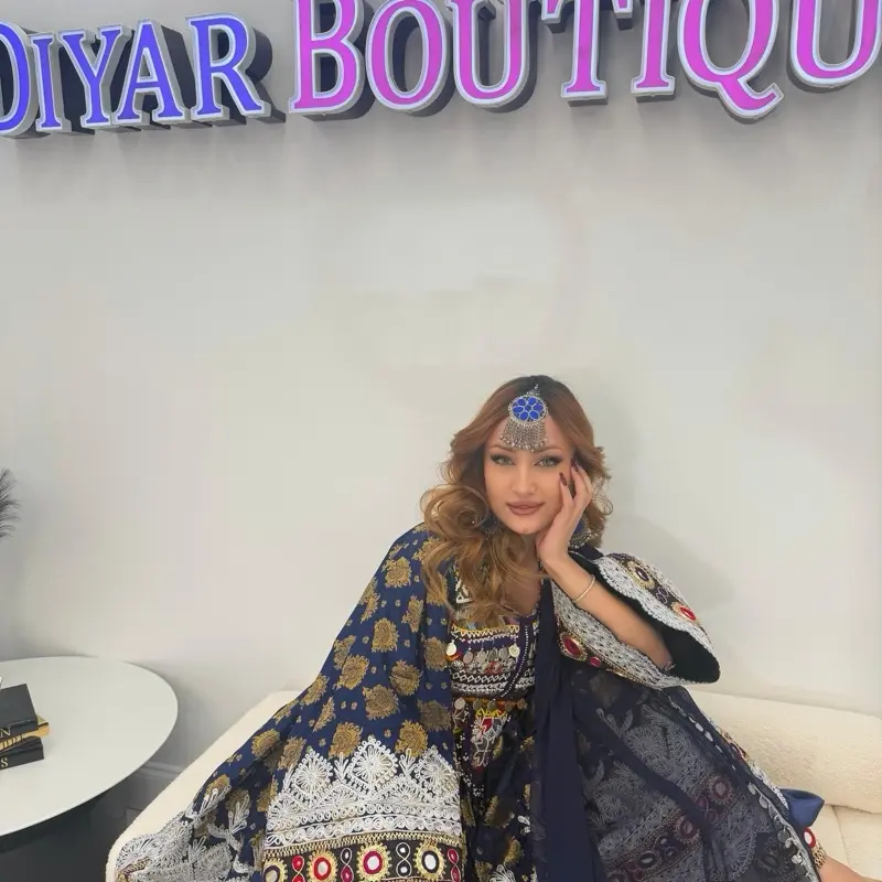 Noor-e-Shab Royal Afghan Dress - Elegant Afghan Dress for Women