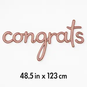 Rose Gold Script "Congrats" Balloon