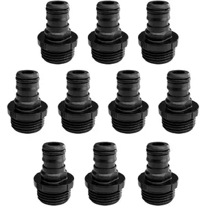 Hardware supplies 10 Pack Plastic Garden Hose Quick Connect Fittings Male Hose Quick Connector Adapters 3/4 Inch GHT Male Nipples Quick Release Kit for Water Hose Coupling