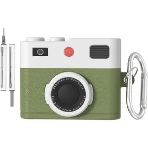 for AirPods Case Cover,with Keychain and Cleaner Kit,Cute Cartoon Cool Retro 3D Camera Protective Silicone Skin Cover for Airpods 4 Case