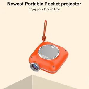 2026 Event Compatible Mini Portable Dual-Way Bluetooth Projector 1080P HD Projection Screen for Home Theater / Outdoor Event Viewing Compatible with USB / Laptop / TV Stick (Orange)