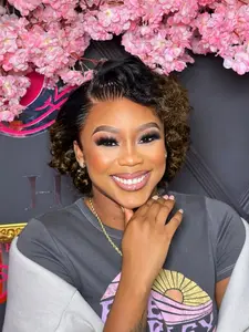 4x4 Lace Wig Short Bouncy Loose Wave for Women, Summer Style Hairpiece, Lightweight and Breathable for Everyday Use