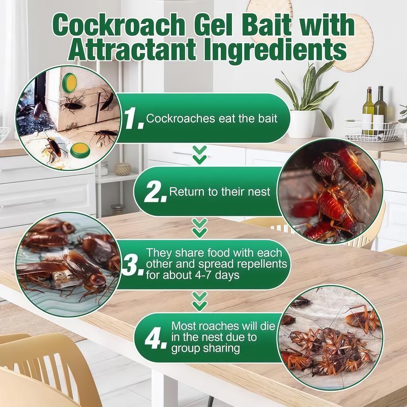 Indoor roach bait gel and trap, - 48 pieces, roach killer - home outdoor pest control dragonfly bug repellent bear spray advion cockroach Roach Bait Trap Kit moon moons  pry Cockroach Killer Repellent Set