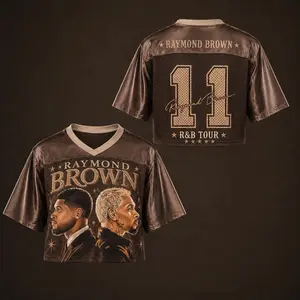 Custom Usher & Chr Brown RnB Tour Crop Jersey Personalized Concert Fan Crop Top Concert Ready Outfit Festival Clothing Summer Streetwear Aesthetic Retro Style Shirt
