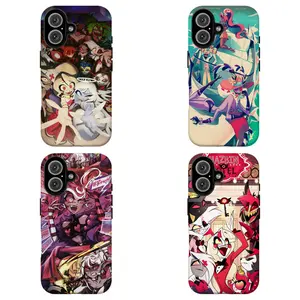 FL-Hazbin H0tel Characters Phone Case Colorful Demon Anime Protective Phone Case For iPhone 11 12 13 14 15 16 17 Air Pro Max for Samsung S26 S25 S24 S23 S22 S21 Case,Gift for hei/him/fans