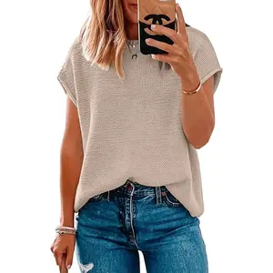 Sweater Tops Spring 2025 Sleeveless Sweater Vest Casual Knit Cap Sleeve Sweater Tanks