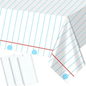 4 Pcs Back to School Tablecloths 54" x 108" Disposable Rectangle Party Table Covers for Preschool Kindergarten First Day of School Decor