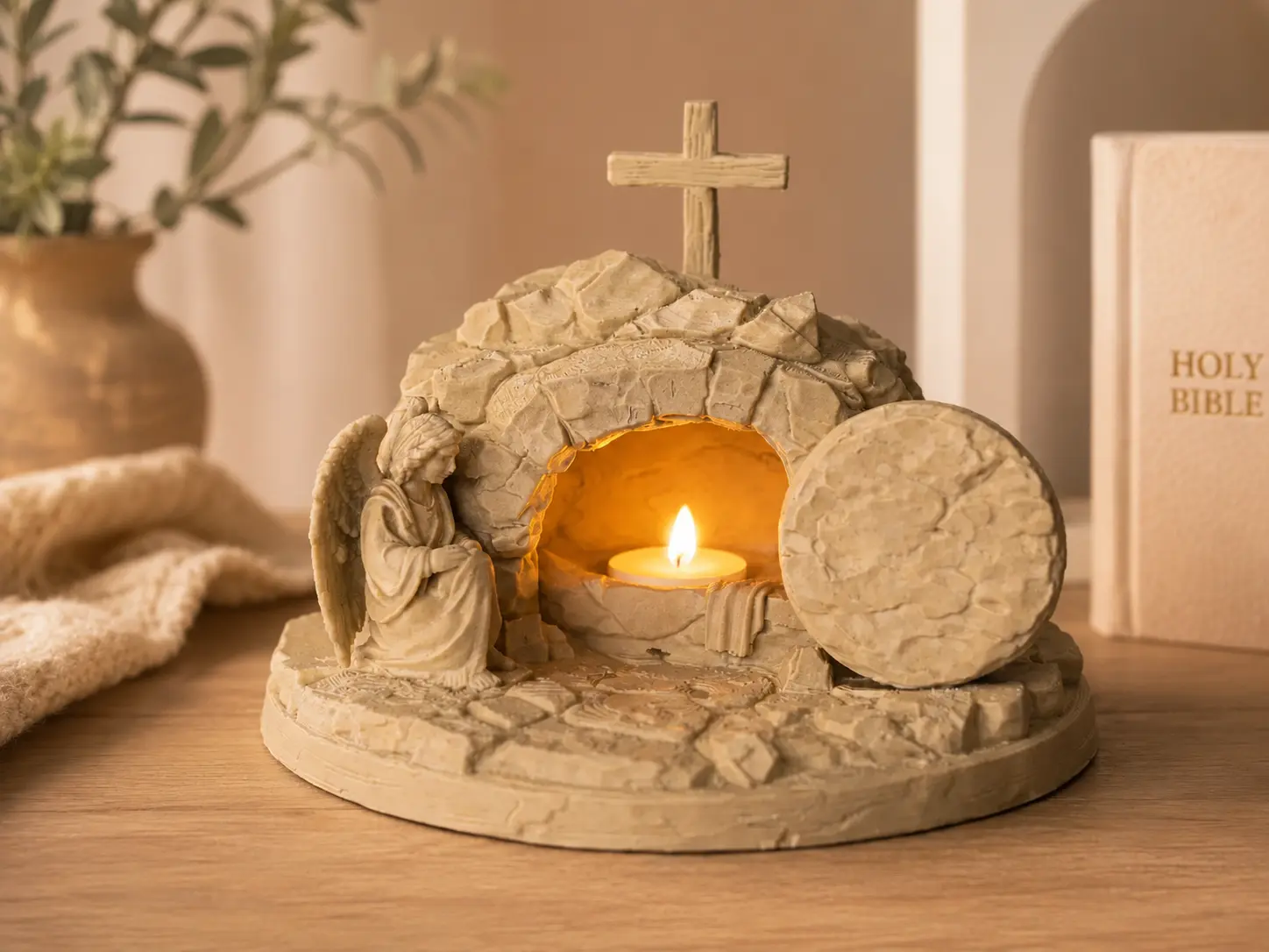 He Is Risen Tealight Holder – Faith-Inspired 3D Printed Lamp