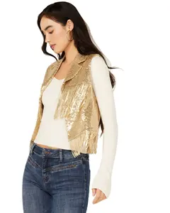 Saints Women's And Hearts Women'S Sequins Fringe Vest - Sij5248a