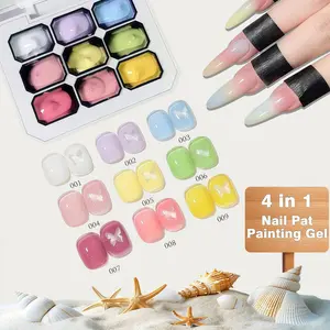 OsNailmall Nail Pat Painting Gel Polish Set, Long Lasting Nail Polish, Rainbow Dopamine Series, Gradient Blush, Smooth, Hand Painted, Nail Gel, Watercolor Colordot Swipe Gel, Nail Art, Manicure, Cosmetic