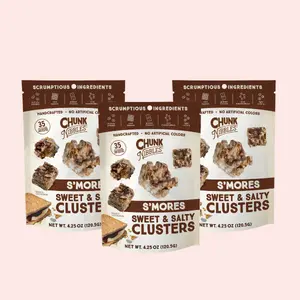 Chunk Nibbles S'mores Snack Clusters | 3 Pack | 4.25oz Bags | Sweet & Salty Cluster Bites Chocolate
