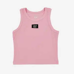 Lulu Mac Womenswear Pink Tank Top with Brand Logo Detail