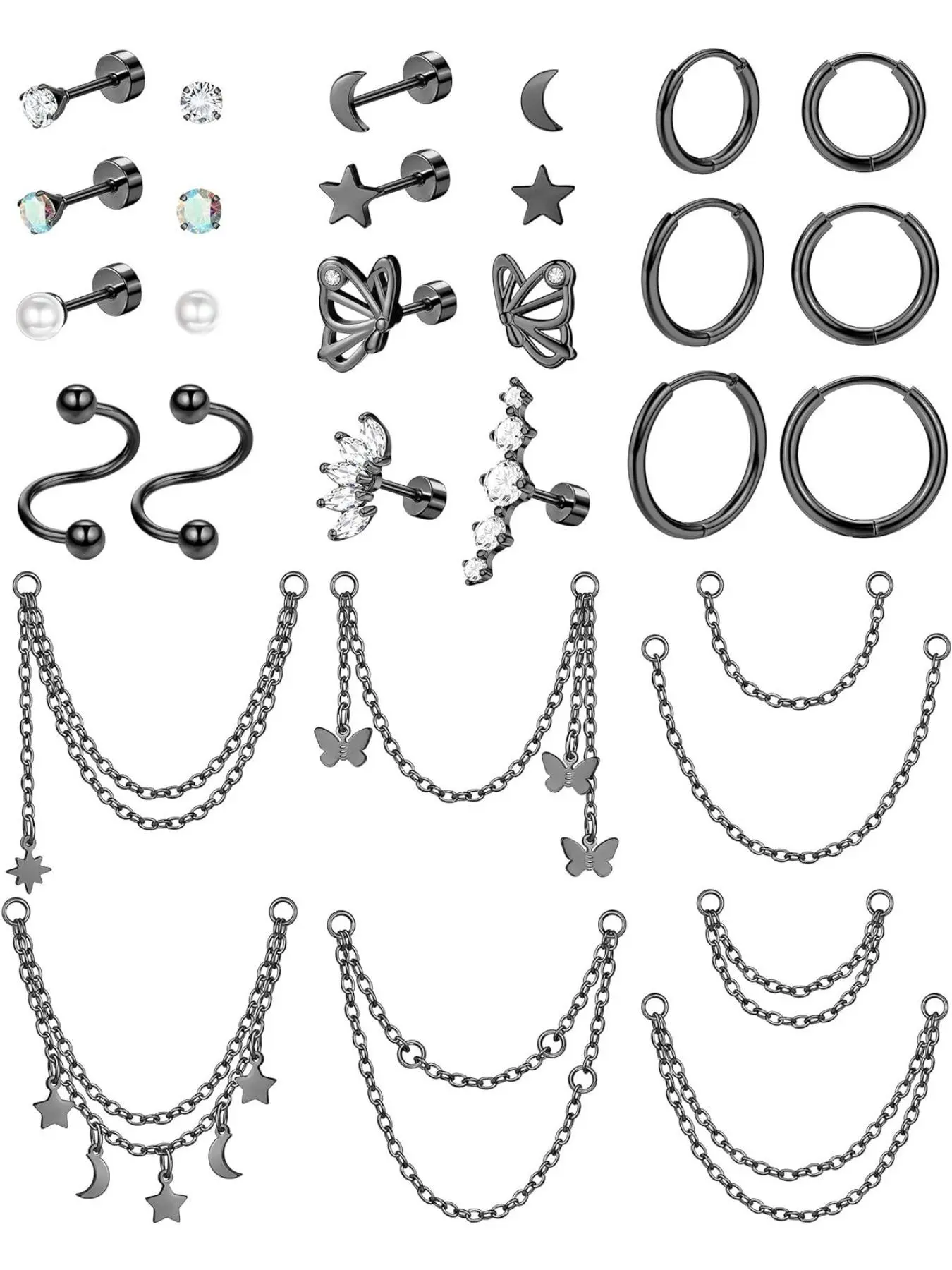 Rhinestone & Faux Pearl Decorated Earring Set, Sparkling Ear Jewelry, Stainless Steel Ear Jewelry for Women & Men, Party, Daily Clothing Decor, All-match Jewelry for Birthday Gift, Stud Earring Jewelry, Earrings Jewelry, Ear studs