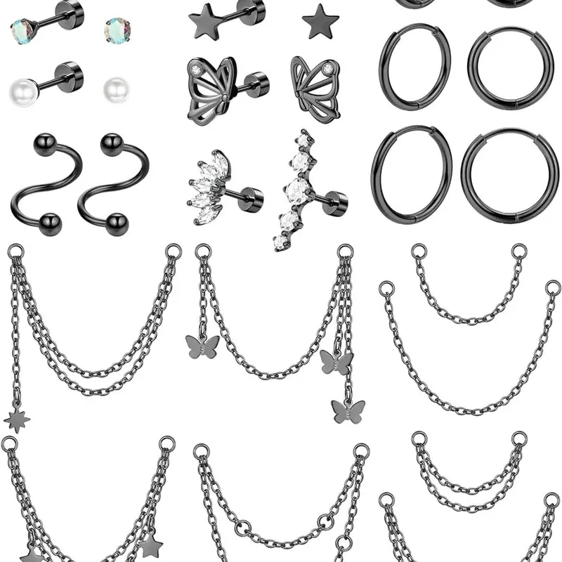 Rhinestone & Faux Pearl Decorated Earring Set, Sparkling Ear Jewelry, Stainless Steel Ear Jewelry for Women & Men, Party, Daily Clothing Decor, All-match Jewelry for Birthday Gift, Stud Earring Jewelry, Earrings Jewelry, Ear studs