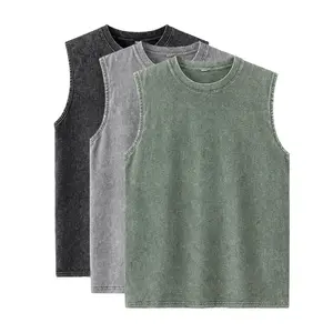 3 Pack Unisex Sleeveless T Shirt Tank Tops, Acid Wash Vintage Style, 100% Cotton, Suitable for Summer Wear,summerwins,father'sdaygifts