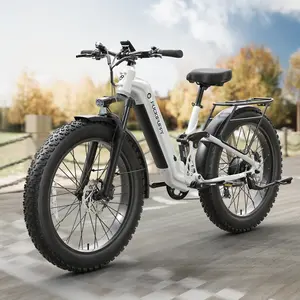 Puckipuppy Adult electric bike, 960W, 48V, 20AH, battery, adult electric bike, 26" wide tire full suspension straddle electric bike, 28 mph, mountain electric bike, 7 speed, 80 mile range - Boxer ST