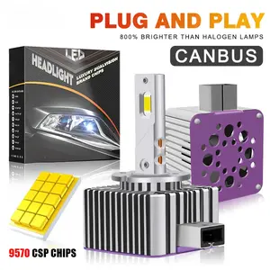 Kit de Luces Faro 30000LM D3S D1S Led Headlight Bulbs 1:1 Car Auto Lamp Xenon HID D2S D4S D8S D1R D2R D3R D4R Turbo Auto Lamp Two-sided CSP Chips 6000K
