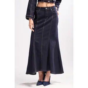 SHES GONE, DANCE ON DENIM MAXI SKIRT