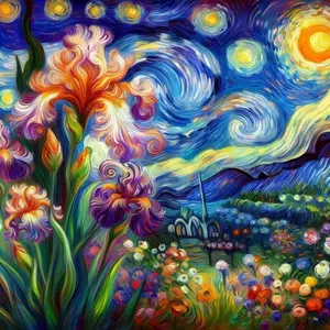 1pcs 5D DIY diamond painting kit, 5D diamond art set, DIY decoration, Crafts, starry sky iris diamond painting kit full round drill DIY, mosaic, diamond art, DIY art home decor, suitable for Halloween and Christmas.