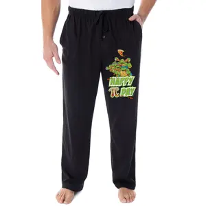 Teenage Mutant Ninja Turtle Men's Happy Pi Day Pizza Loungewear Pajama Pants