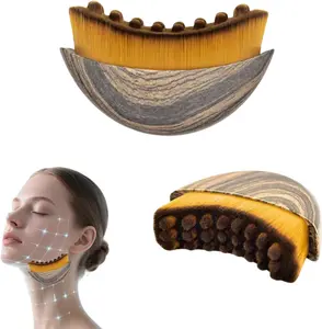 2 Pack Lymphatic Contour Face and Neck Brush for Facial Massage, Lymphatic Drainage and Detox, Ergonomic Sculpting Tool with Soft Bristles for Gentle Skin Care, Relaxation, Jawline Toning and Skin Health